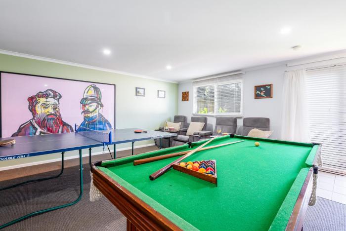 Large Family Home Yard Ping Pong and Pool Table