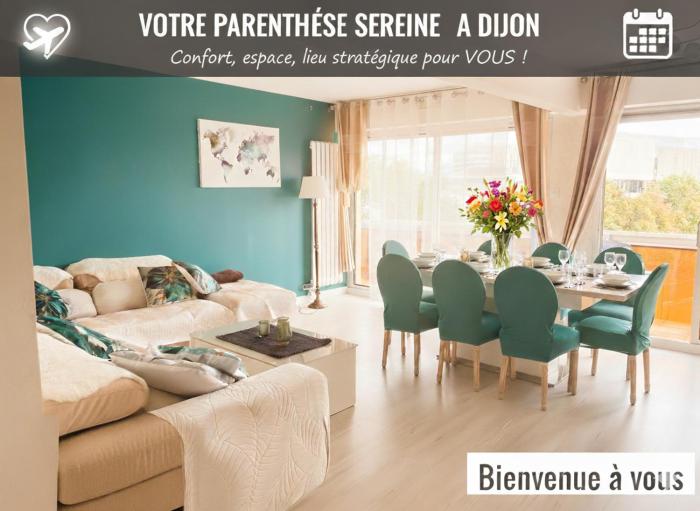 Bel appartement climatisé et spacieux de 100m2 au 3e étage avec ascenseur -A 5mn à pied du parc des expositions congrès de Dijon et ENG et 10mn du centre ville place Parking devant limmeuble