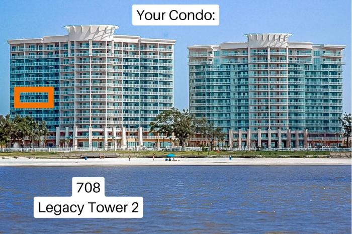 Beachview Condo at Legacy Tower 2 -708 - fully furnished 2 bedroom 2 bathroom