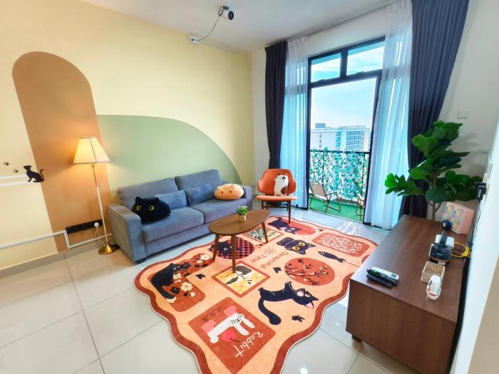 Desaru Meow Cat Theme 3BR Kids Frv 8pax Pet Friendly, 2 Cpark Netflix I Highest Floor Unblock View