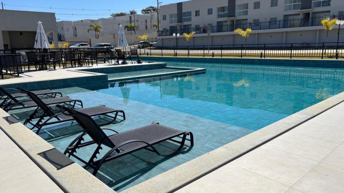 Ap moderno, novo e estiloso com estrutura de resort a 4 min da Olivia