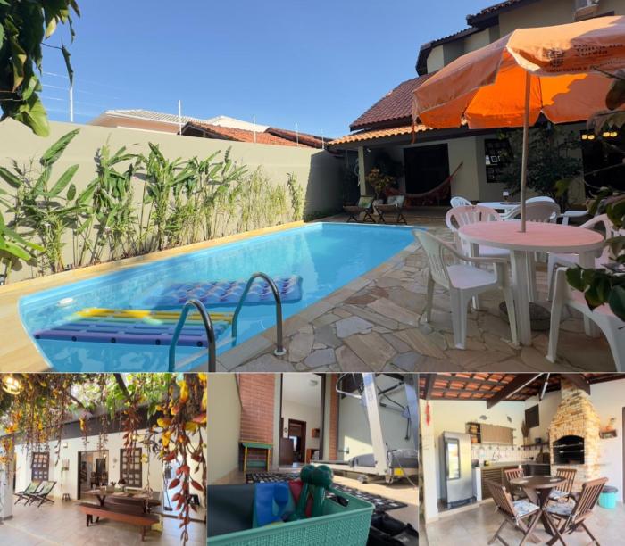 Aconchego e diversão em Peruíbe sobrado com estrutura completa para sua família ar condicionado, churrasqueira ,academia, cervejeira, piscina