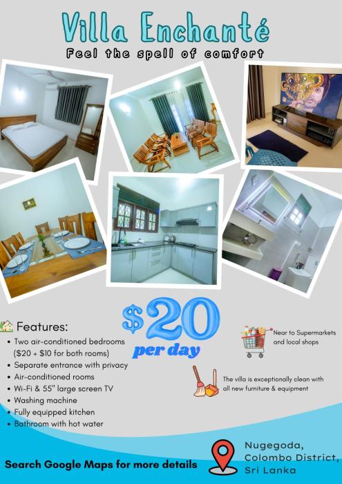 Villa Enchanté - Apartment in Nugegoda 2BR