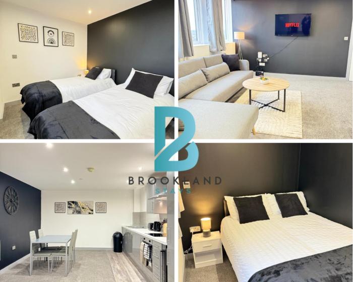 Two Bedroom Flat by Brookland Stays Serviced Accommodation Short Lets Leeds with Free WiFi