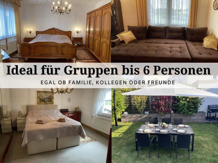 Apartment Rosie - Rustikal und top ausgestattet und ideal für Gruppen bis 6 Personen und Hund, egal ob Familie, Kollegen oder Freunde, 85qm mit Garten und eigener Garage