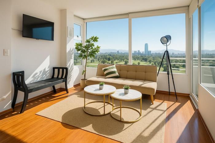 Modern apartment steps from Parque Arauco mall