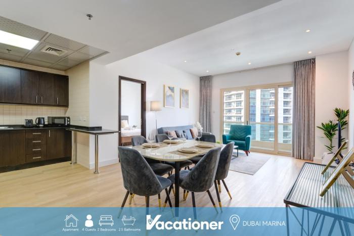 Vacationer Holiday Homes I Royal 2 Bed on 14th Floor l Dubai Marina