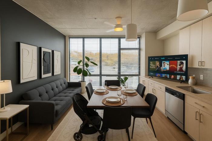 Elegant 2BR High-Rise Stay Downtown Birmingham