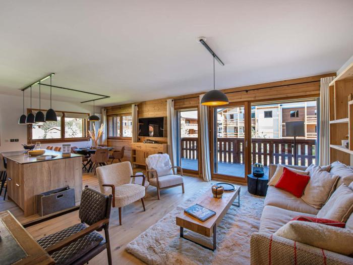 Appartement chic alpin de 100m² avec balcon et garage, proche centre Megève - FR-1-569-100