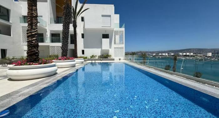 Luxury Tangier Marina 1BR Apartment with Pool, Parking & WiFi