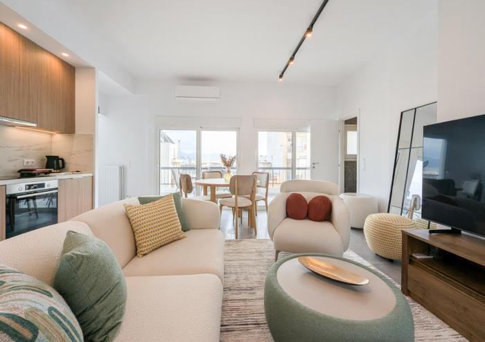 Acropolis view 2BD top floor next to tram and port