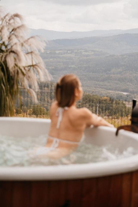 Okno na Beskidy-domek LAS z balią , sauną i niesamowitym widokiem na góry