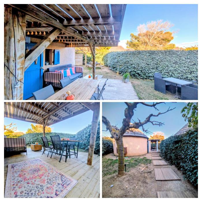 LOUSTAOU DES ANGES atypique ile des pêcheurs Barcarès piscine et mer