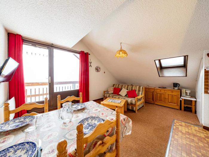 Confortable T23 pour 6 pers. avec balcon et accès ski à Saint-François-Longchamp - FR-1-807-14