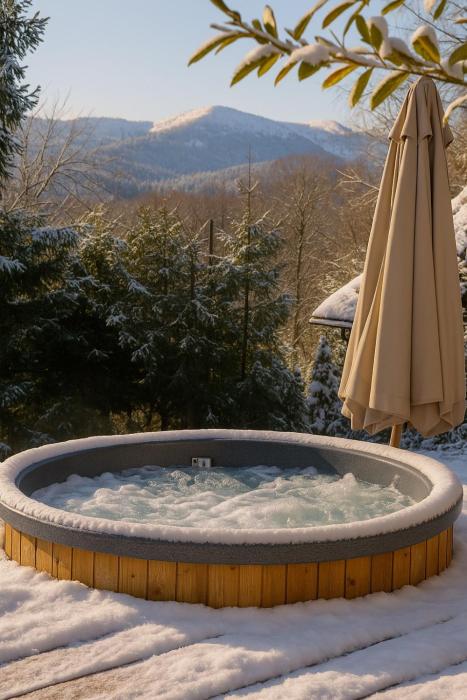 Polana Słowikowa 5 star- domek w górach z jacuzzi, sauna,basen,ogród z lasem, kominek i narty