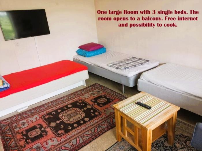One Large Room with 3 single beds