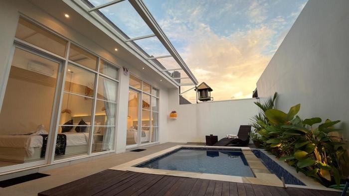 Villa Heart singakerta with a rice fields view