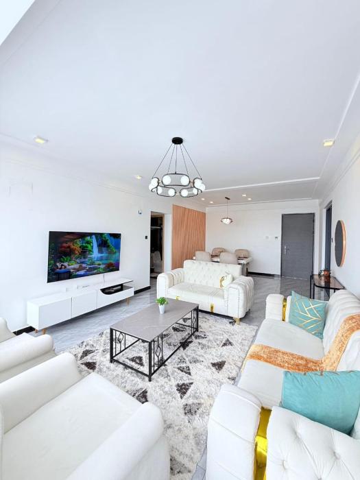 modern executive three bedroom apartment which features a swimming pool, state of the art fully equipped gym andmodern unmatched luxurious facilities which offfers luxury lifestyle