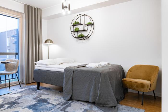 Stylish Studio with Balcony and Parking