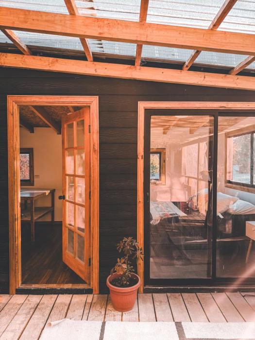 Cabaña con vista al volcán