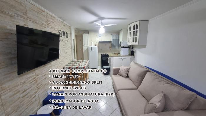 Kit completa na praia da Aviação ótima localização com Ar Condicionado, WI FI, SMARTV, CANAIS, PORTARIA 24H