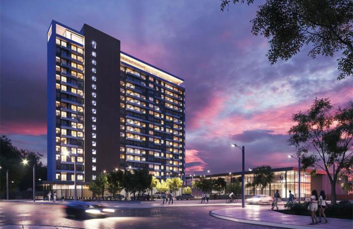 Departamento Nuevo 1D1B con estacionamiento sobre stripcenter y supermercado