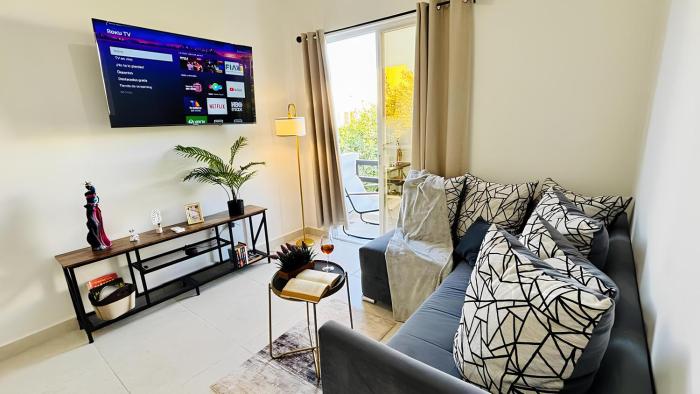 Departamento para 5 personas con alberca, WiFi y AC, en zona Residencial, ideal vacaciones en familia o grupo