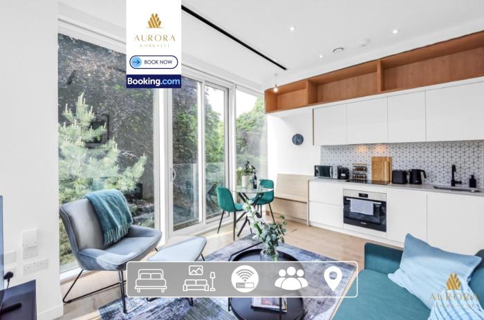 2BDR Apartment By Aurora WorkNest Short Lets & Serviced Accommodation London With Fitness Centre & City View