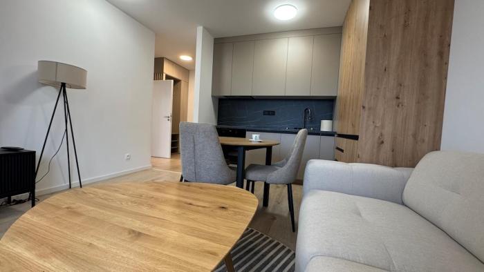 Apartment with balcony near airport with parking