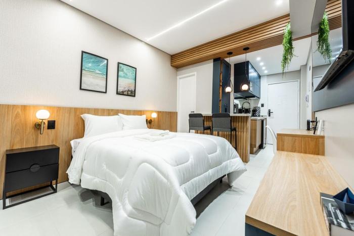 Apto Elegante no Embaré Perto da Praia Ar Cond