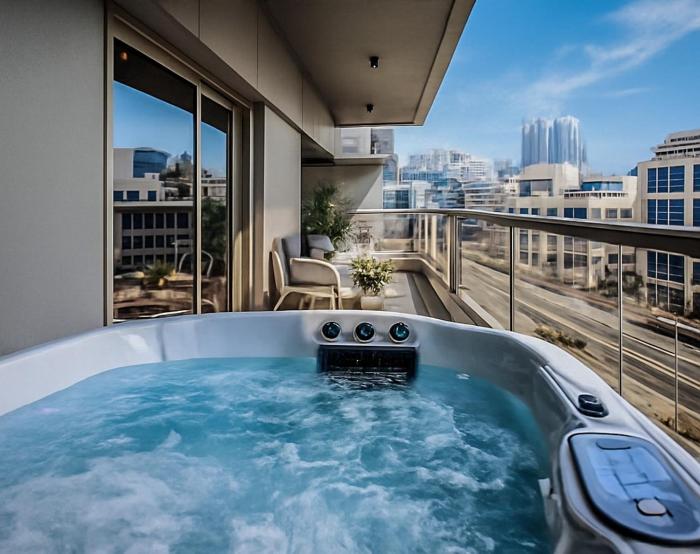 Designer 2BR with Jacuzzi near Burj Khalifa