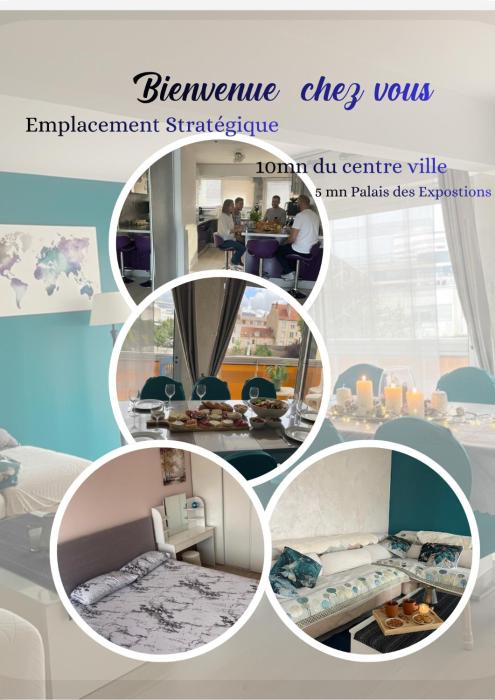 Bel appartement spacieux et lumineux de 100m2 au 3e étage avec ascenseur -A 5mn à pied du parc des expositions congrès de Dijon et ENG et 10mn du centre ville place Parking devant limmeuble