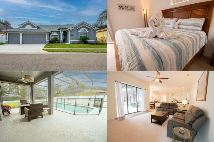 Disney-Themed 4BR Home w Private Pool Sleeps 9 20 min to Disney