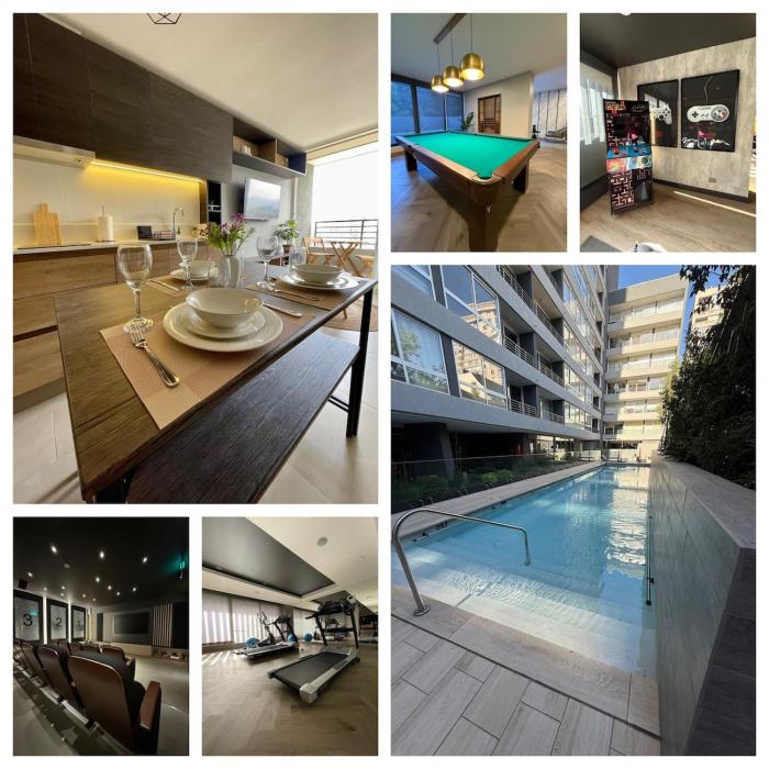 Aire Acondicionado, Ropa de cama y toallas, Piscina, Gym, Cerca de Metro,Barrio Italia Piso17