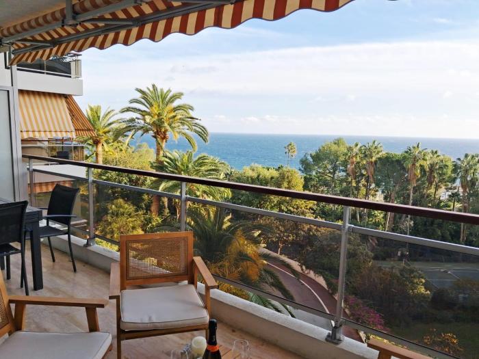 Splendid sea view 4 people pool wifi air conditioning parking