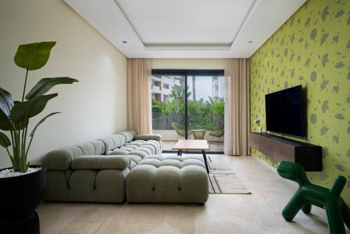 Modern 2BR Duplex in Bouskoura | Pool Access | Parking