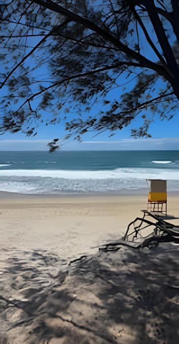 cobertura pé na areia com banheira vista mar