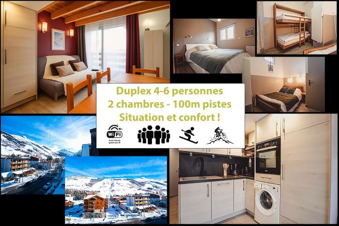 Joli duplex 6 pers 2 Alpes - 100m pistes et commerces
