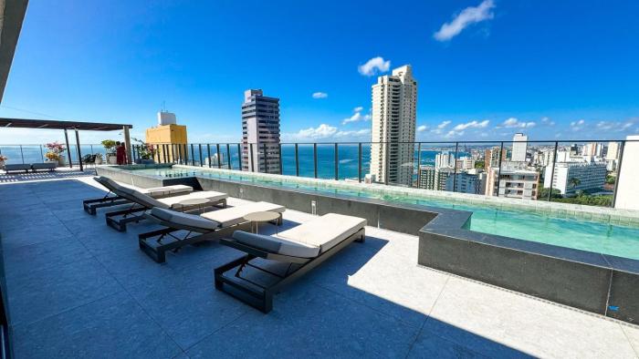 Lofts de luxo com Varanda e Vista Mar Academia e Piscina no Corredor da Vitoria