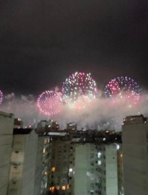 Copacabana New Years Eve view of the fireworks in private terrace