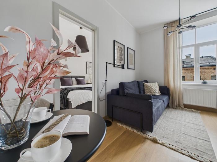 1BR Riga City Centre apartment, with bath & desk