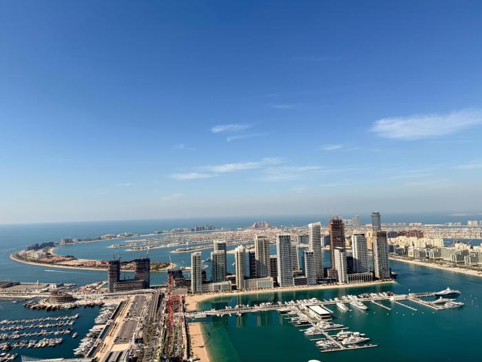 Panoramic Fireworks Views with Palm Jumeirah Bluewaters and Ain dubai View