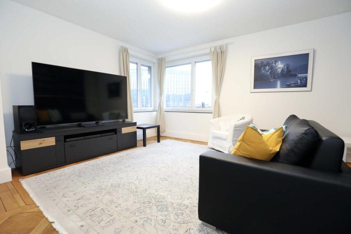 Steps from Sihlcity free parking dining and transit