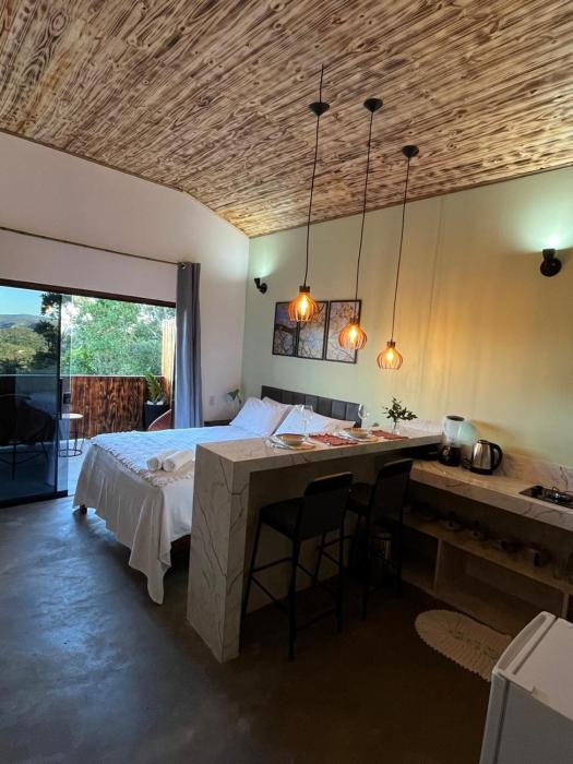 Chalé vista da vila