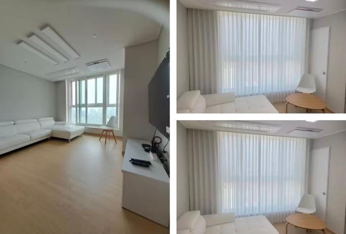 신축하우스 지하철초역세권 초고층6인규모의초대형 큰방3 욕실2 퀸침대3 환상뷰