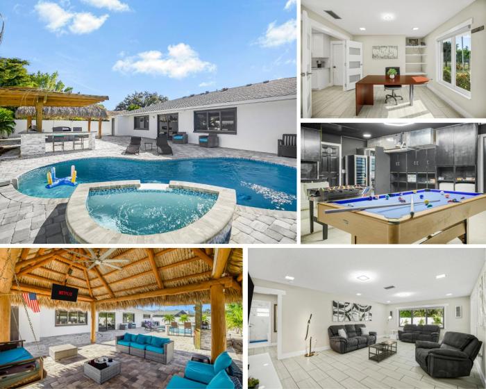 Coastal Family Resort Heated Private Pool, Game Room, Luxe interiors near beach 3508