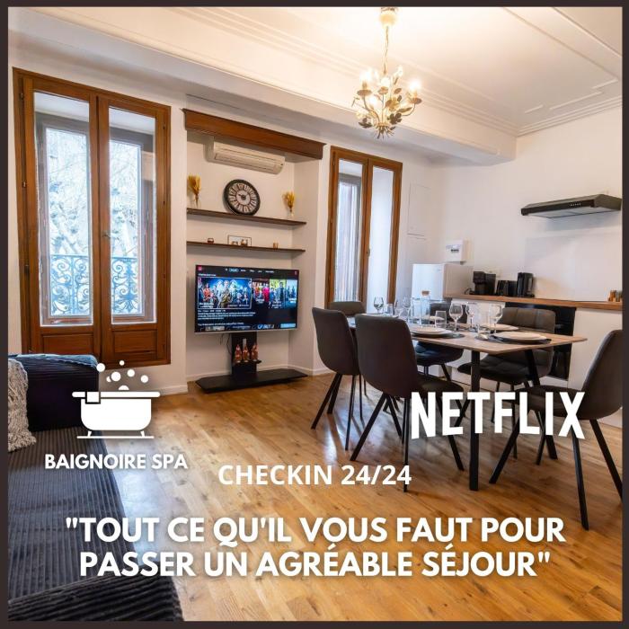 Art Déco et Spa Vue Gassendi King Size Clim