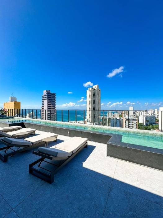 Studio Novo no Corredor da Vitoria com Rooftop Piscina Vista Mar Academia Garagem Lavanderia