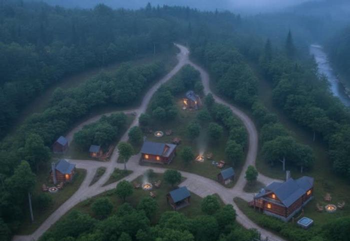 Multiple cabins at Cabin Fever