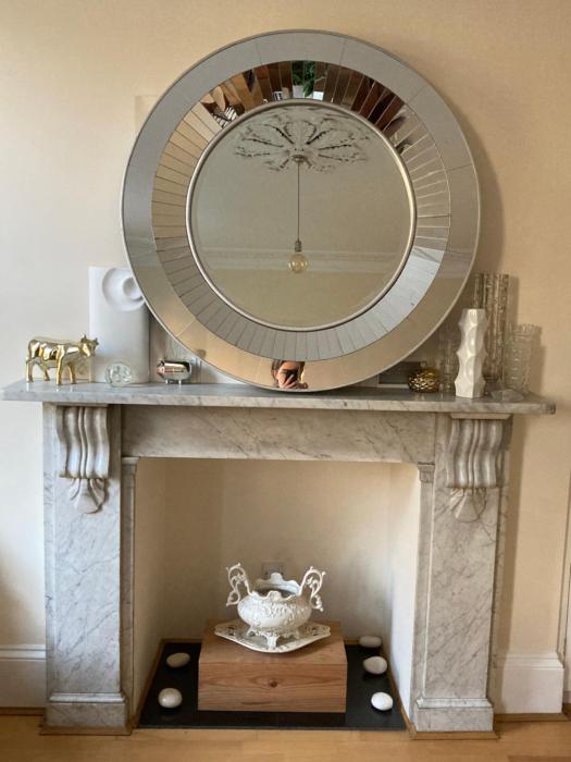 Luxurious tranquil large bedroom suite in interior designed Georgian Townhouse